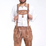 Mens Premium German Raw Brown Leather Suspenders