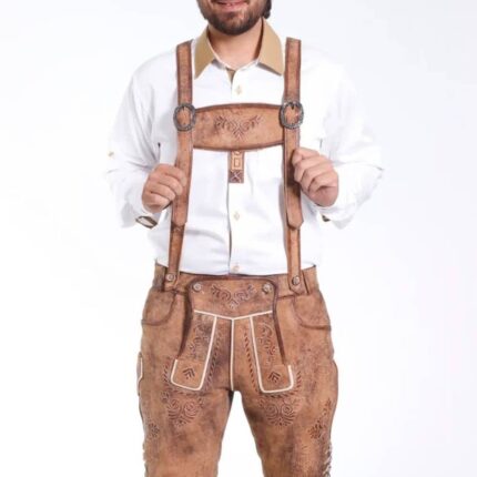 Mens Premium German Raw Brown Leather Suspenders