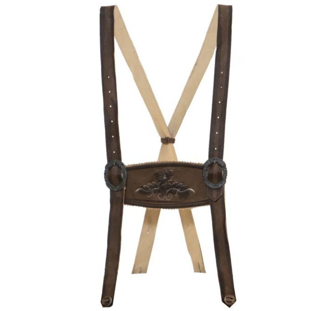 Dark Brown Lederhosen Premium Suspenders for Men: Dark Brown Lederhosen Premium Suspenders for Men: