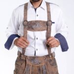 High-Quality Rustic Brown Oktoberfest Lederhosen Suspenders: