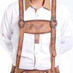 Mens Premium German Raw Brown Leather Suspenders