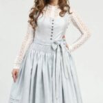 Classic Bavarian Dirndl Attire Light Blue High Quality