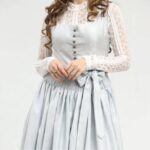 Classic Bavarian Dirndl Attire Light Blue High Quality